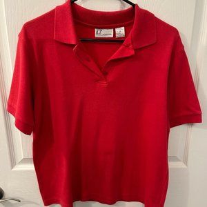 red short sleeve polo shirt